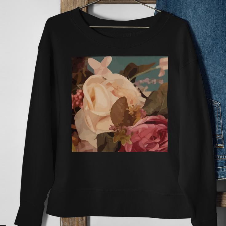 Pastel Roses Scandinavian Art Modern Art Minimalistic Blush Pink Sweatshirt Gifts for Old Women