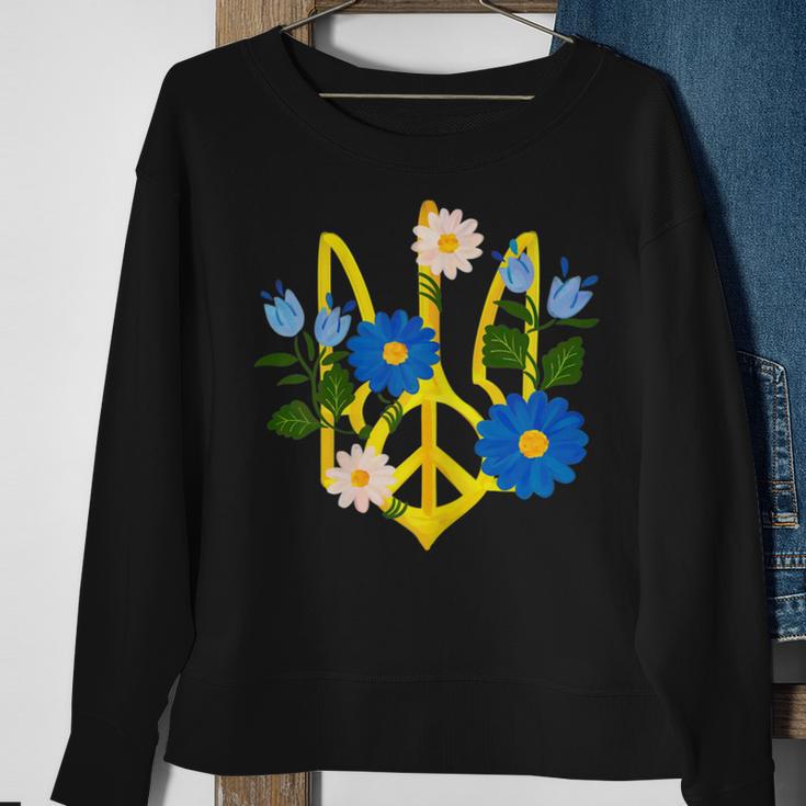 Peace In The Crest Of Ukraine Peace And Solidarity For Ukraine Sweatshirt Gifts for Old Women