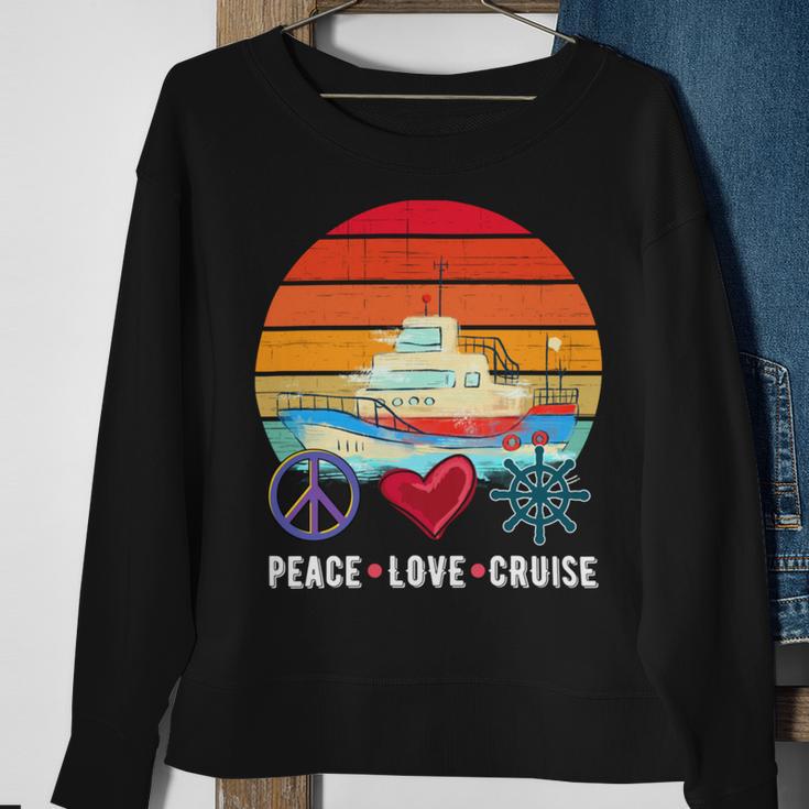 Peace Love Cruising Family Cruise Vacation Matching Gift V2 Sweatshirt Gifts for Old Women