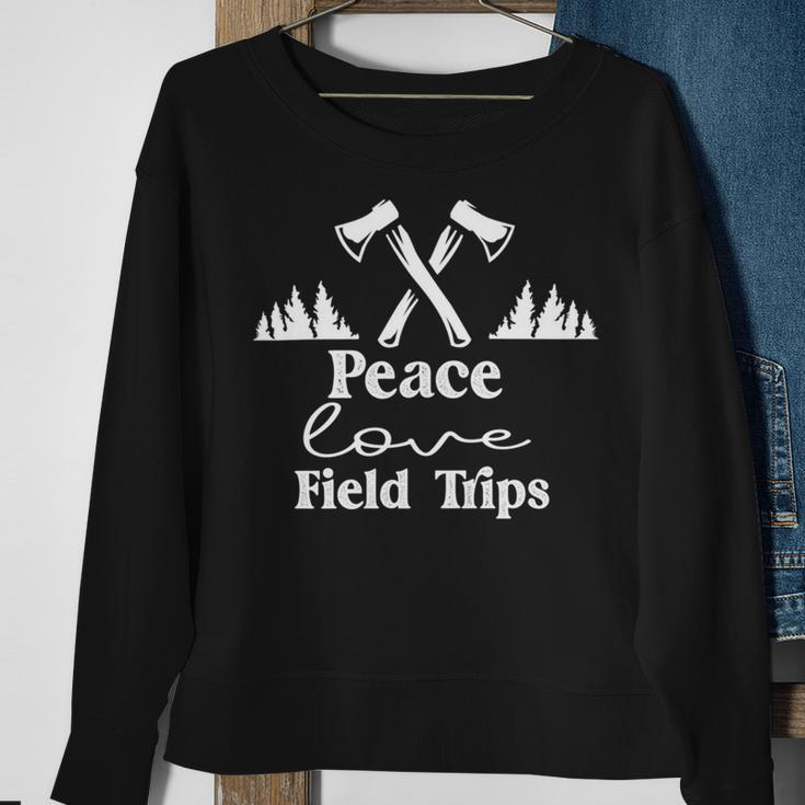 Peace Love Field Trips Vintage Gift Sweatshirt Gifts for Old Women