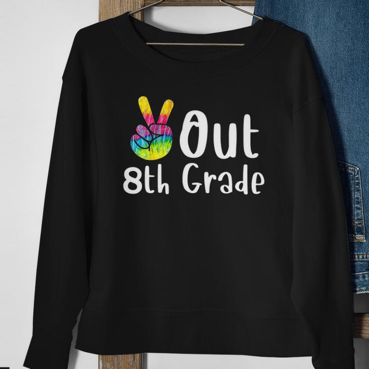 Peace Out 8Th Grade Tie Dye Graduation Class Of 2022 Virtual Sweatshirt Gifts for Old Women