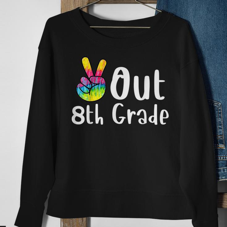Peace Out 8Th Grade Tie Dye Graduation Class Of 2022 Virtual V2 Sweatshirt Gifts for Old Women