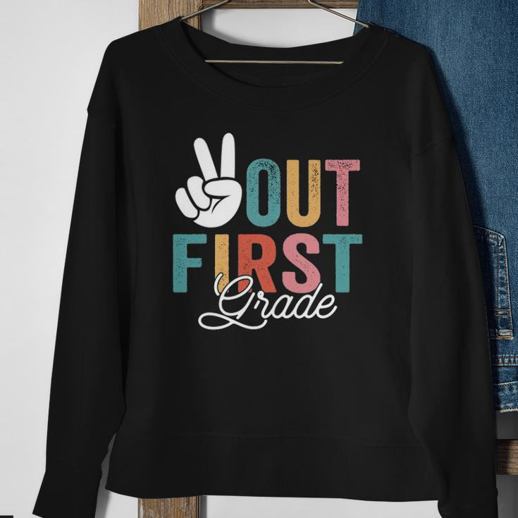 Peace Out First Grade Last Day Of School 2022 Graduation Sweatshirt Gifts for Old Women