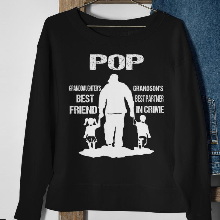 Pop Grandpa Gift Pop Best Friend Best Partner In Crime Sweatshirt Gifts for Old Women