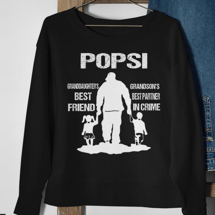Popsi Grandpa Gift Popsi Best Friend Best Partner In Crime Sweatshirt Gifts for Old Women