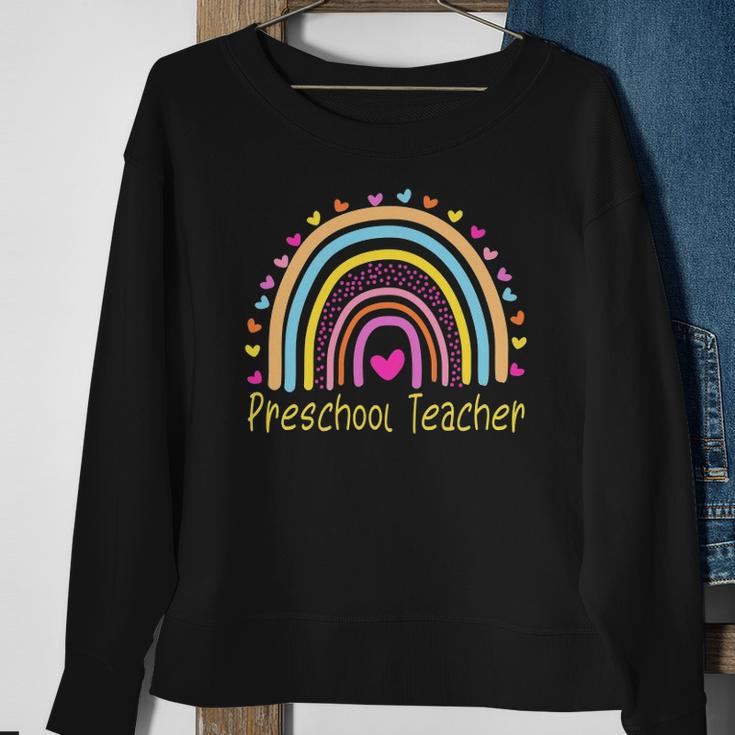 Preschool Teacher Rainbow Pre-K Teachers Sweatshirt Gifts for Old Women