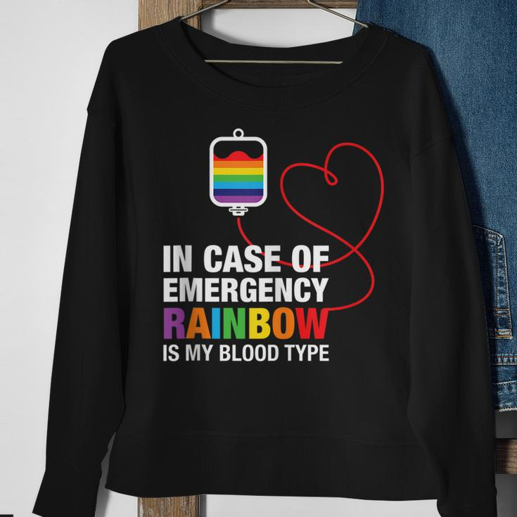 Pride Month Rainbow Is My Blood Type Lgbt Flag Sweatshirt Gifts for Old Women