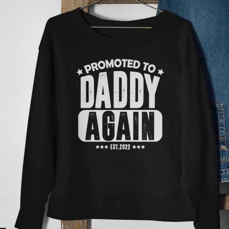 Promoted To Daddy Again 2022 Baby Announcement For Husband Sweatshirt Gifts for Old Women