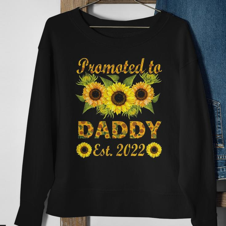 Promoted To Daddy Est 2022 Sunflower Sweatshirt Gifts for Old Women