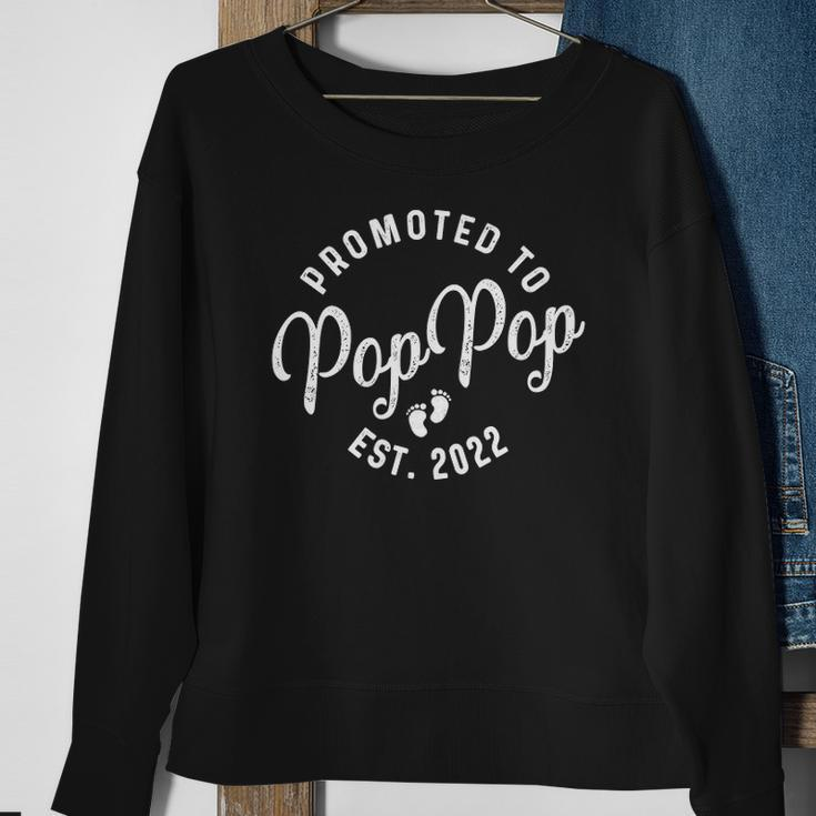Promoted To Poppop 2022 For First Time Fathers New Dad Sweatshirt Gifts for Old Women