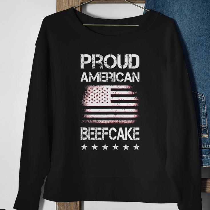 Proud American Beefcake Fourth Of July Patriotic Flag Sweatshirt Gifts for Old Women