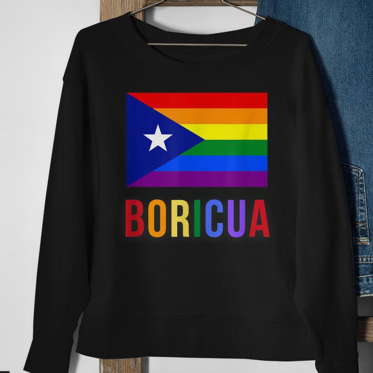 Puerto Rico Boricua Gay Pride Lgbt Rainbow Wepa Sweatshirt Gifts for Old Women