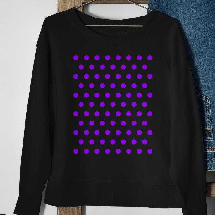 Purple And White Polka Dots Sweatshirt Gifts for Old Women