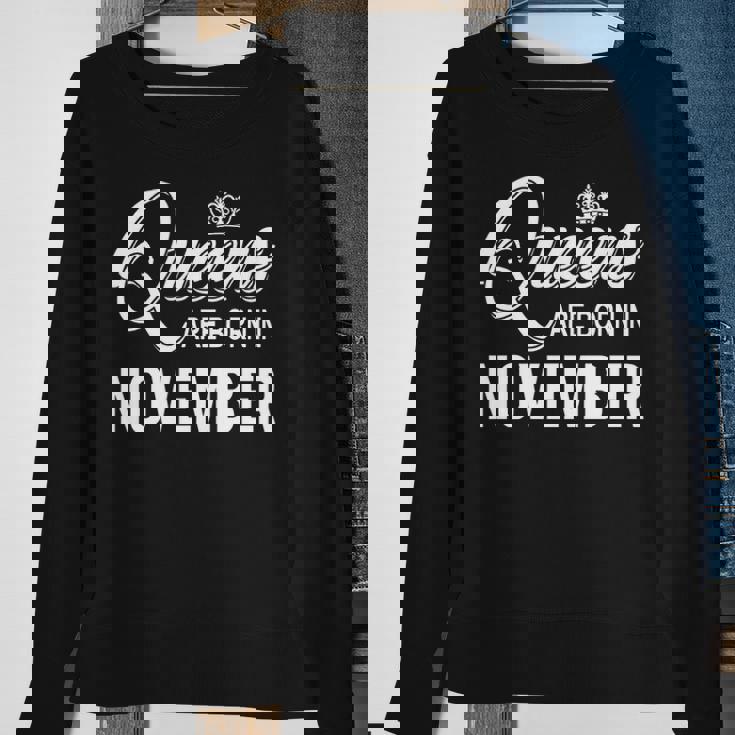 Queens Are Born In November Sweatshirt Gifts for Old Women