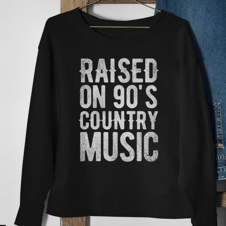 Raised On 90S Country Music Distressed Classic Retro Sweatshirt Gifts for Old Women