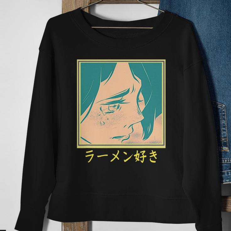 Retro 90S Japanese Aesthetic Waifu Anime Graphic Sweatshirt Gifts for Old Women