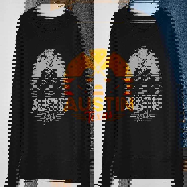Retro Austin Texas Guitar Texas Sweatshirt Gifts for Old Women