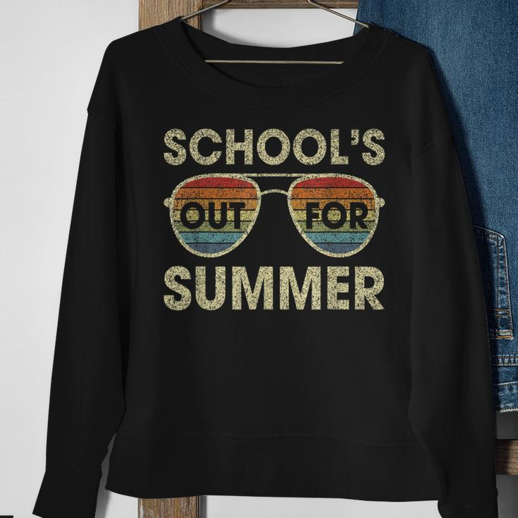 Retro Last Day Of School Schools Out For Summer Teacher Gift V2 Sweatshirt Gifts for Old Women