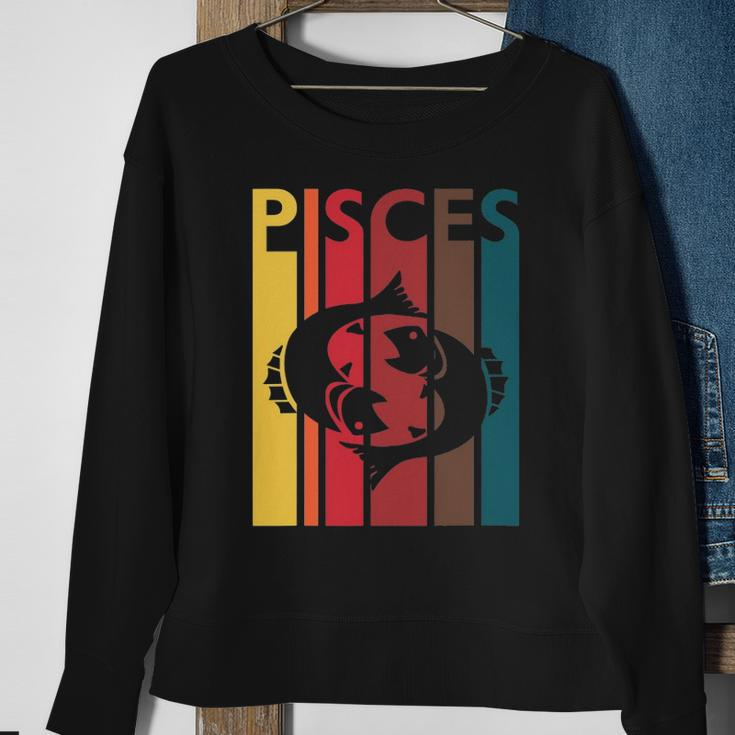 Retro Pisces Zodiac Sign February March Birthday Gift Pisces Sweatshirt Gifts for Old Women