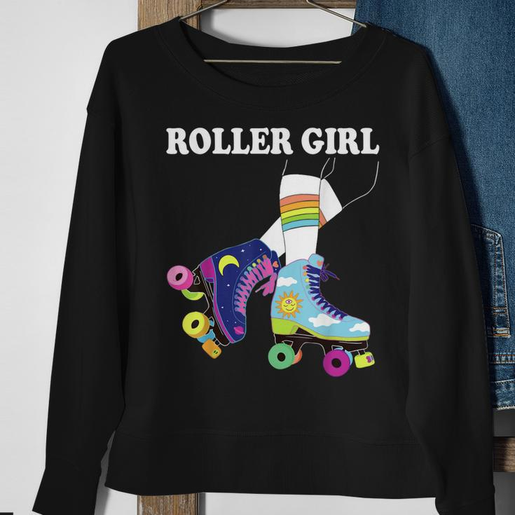 Roller Girl Vintage Seventies 70S Cool Retro Skates Skating Sweatshirt Gifts for Old Women