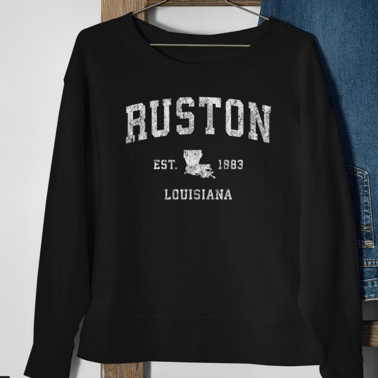 Ruston Louisiana La Vintage Athletic Sports Design Sweatshirt Gifts for Old Women