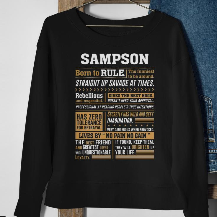 Sampson Name Gift Sampson Born To Rule Sweatshirt Gifts for Old Women