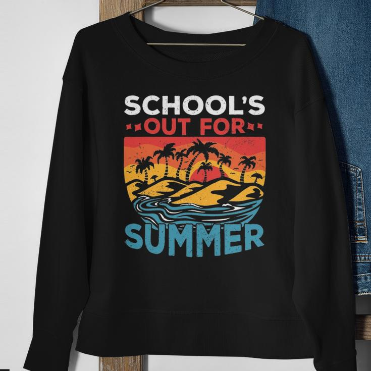 Schools Out For Summer Teacher Cool Retro Vintage Last Day Sweatshirt Gifts for Old Women