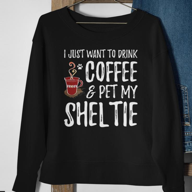 Sheltie Coffee Drinker Tees Sweatshirt Gifts for Old Women