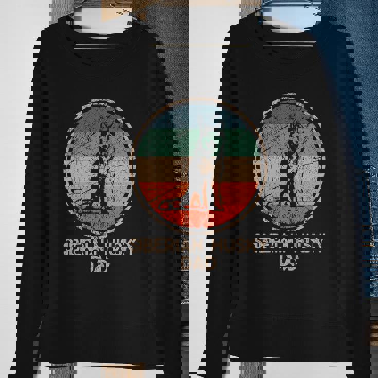 Siberian Husky Dog Vintage Siberian Husky Dad Sweatshirt Gifts for Old Women