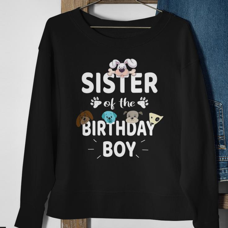Sister Of The Birthday Boy Dog Lover Party Puppy Theme Sweatshirt Gifts for Old Women