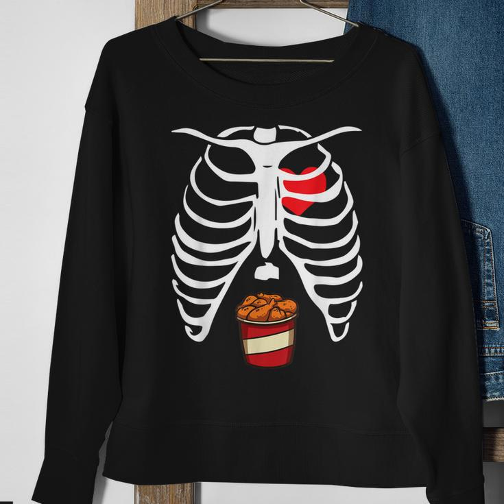 Skeleton Fried Chicken Foodie Chicken Lover Food Lover Sweatshirt Gifts for Old Women