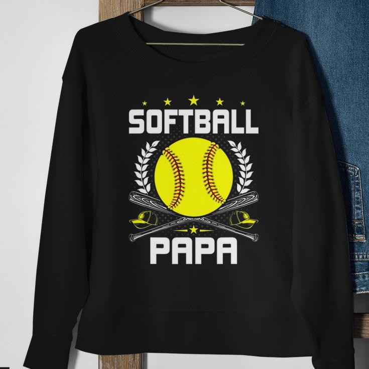 Softball Papa Baseball Lover Dad Sweatshirt Gifts for Old Women