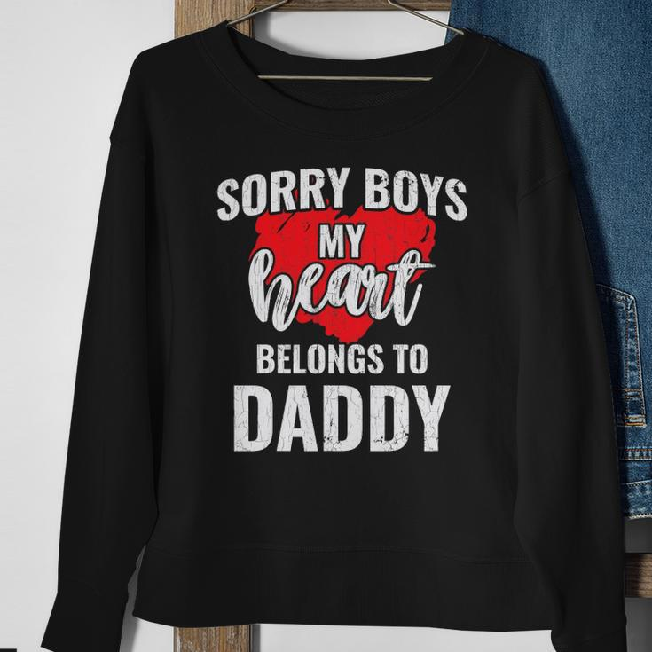 Sorry Boys My Heart Belongs To Daddy Kids Valentines Gift Sweatshirt Gifts for Old Women