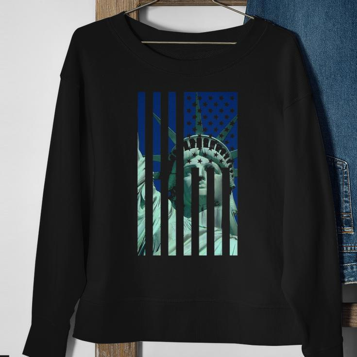 Statue Liberty American Flag  Proud American Sweatshirt Gifts for Old Women