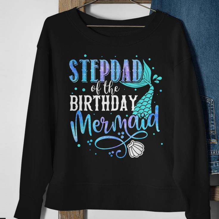 Stepdad Of The Birthday Mermaid Family Matching Party Squad Sweatshirt Gifts for Old Women