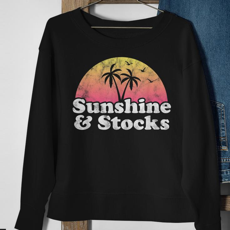 Stock Market Gift - Sunshine And Stocks Sweatshirt Gifts for Old Women