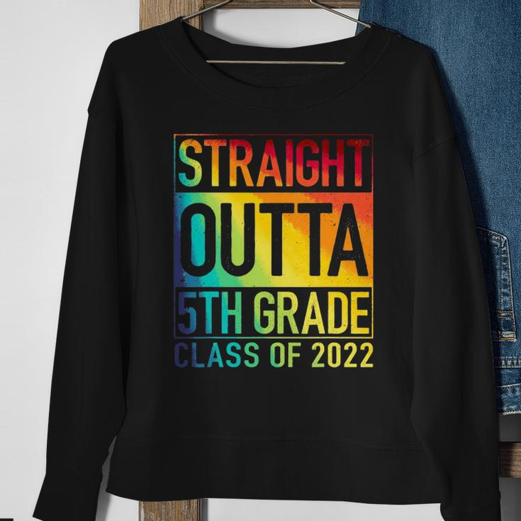 Straight Outta 5Th Grade Class Of 2022 Graduation Rainbow Sweatshirt Gifts for Old Women
