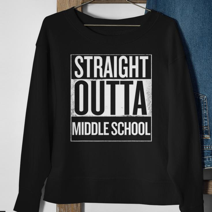 Straight Outta Middle School Students Teachers Funny Sweatshirt Gifts for Old Women