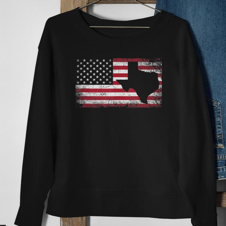 Texas 4Th Of July American Flag Usa Patriotic Men Women Sweatshirt Gifts for Old Women