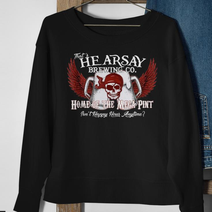 Thats Hearsay Brewing Co Home Of The Mega Pint Funny Skull Sweatshirt Gifts for Old Women