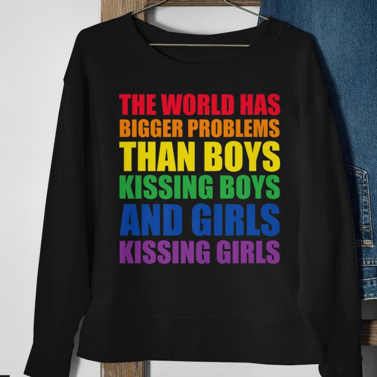 The World Has Bigger Problems Lgbt-Q Pride Gay Proud Ally Sweatshirt Gifts for Old Women