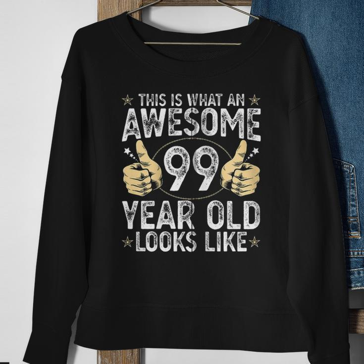 This Is What An Awesome 99 Years Old Looks Like 99Th Birthday Zip Sweatshirt Gifts for Old Women