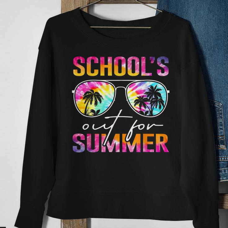 Tie Dye Last Day Of School Schools Out For Summer Teacher Sweatshirt Gifts for Old Women