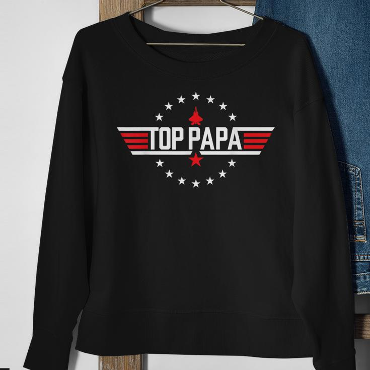 Top Papa Birthday Gun Jet Fathers Day Funny 80S Father Air Sweatshirt Gifts for Old Women