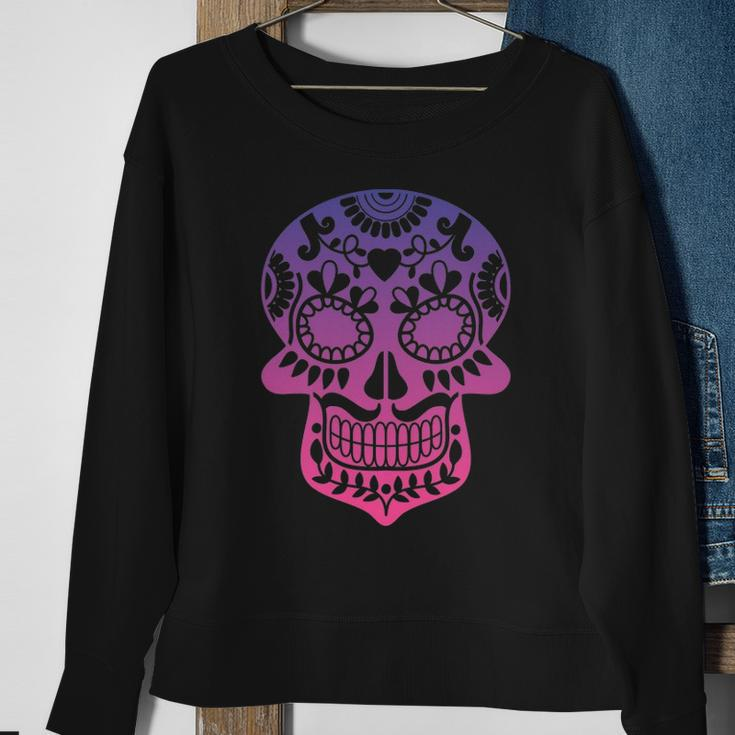 Traditional Day Of The Dead Mexico Calavera Sugar Skull Sweatshirt Gifts for Old Women