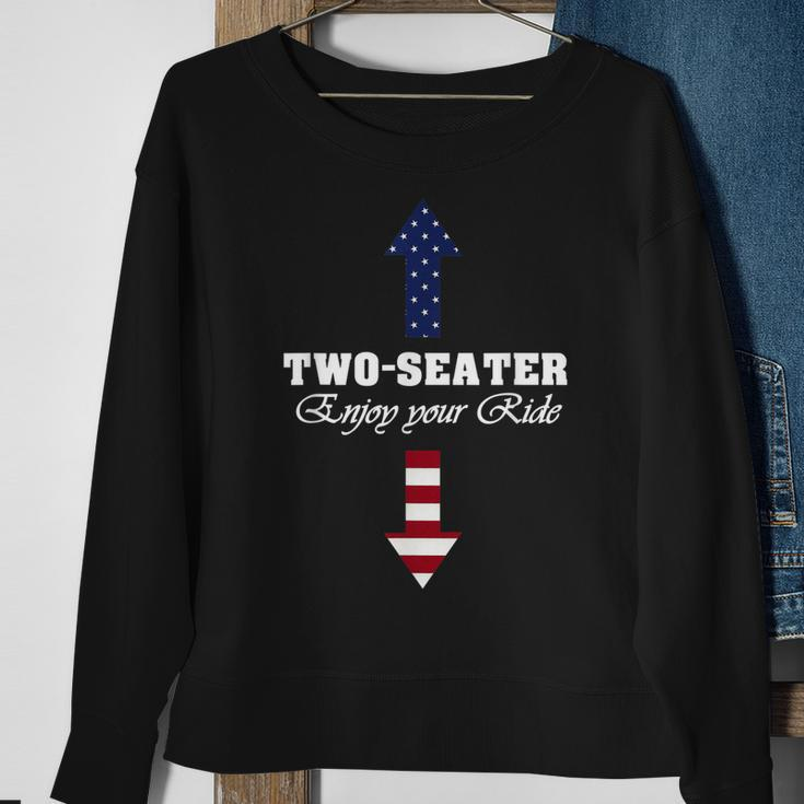 Two Seater Dad Joke American Flag 4Th Of July Motorbiking V2V3 Sweatshirt Gifts for Old Women