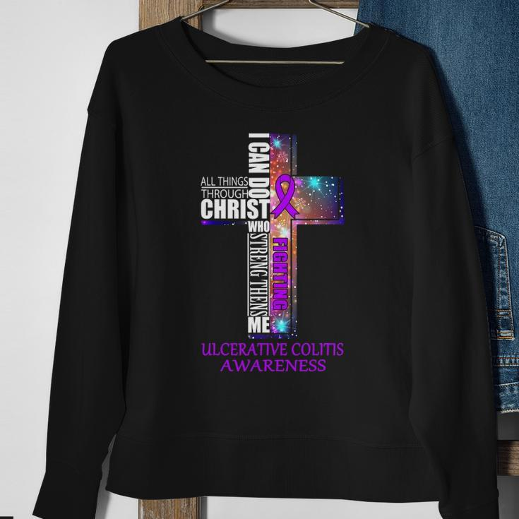 Ulcerative Colitis Awareness Christian Gift Sweatshirt Gifts for Old Women