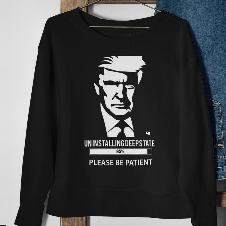 Ultra Maga Uninstalling Deep State Please Be Patient Funny Anti Biden Us Flag Pro Trump Trendy Sweatshirt Gifts for Old Women