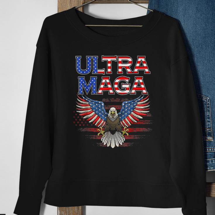 Ultra Maga United State Flag Proud Ultra-Maga Sweatshirt Gifts for Old Women
