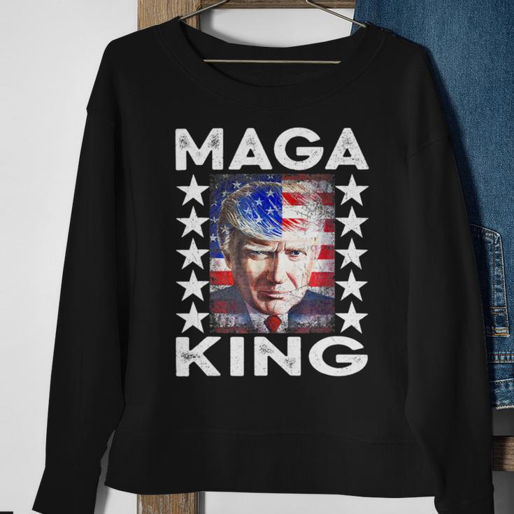 Ultra Mega King Trump Vintage American Us Flag Anti Biden Sweatshirt Gifts for Old Women